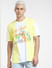 Yellow Printed Boxy Fit T-shirt_404520+2