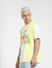 Yellow Printed Boxy Fit T-shirt_404520+3