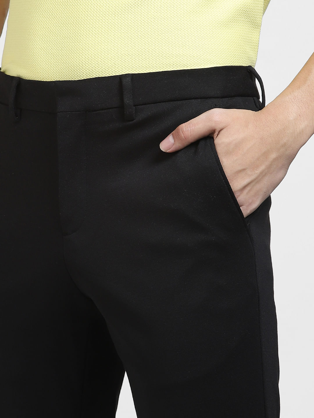 Byford Men Solid Black Trousers - Selling Fast at Pantaloons.com