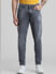 Grey Mid Rise Distressed Slim Jeans_410301+1