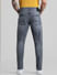 Grey Mid Rise Distressed Slim Jeans_410301+3
