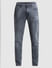 Grey Mid Rise Distressed Slim Jeans_410301+6