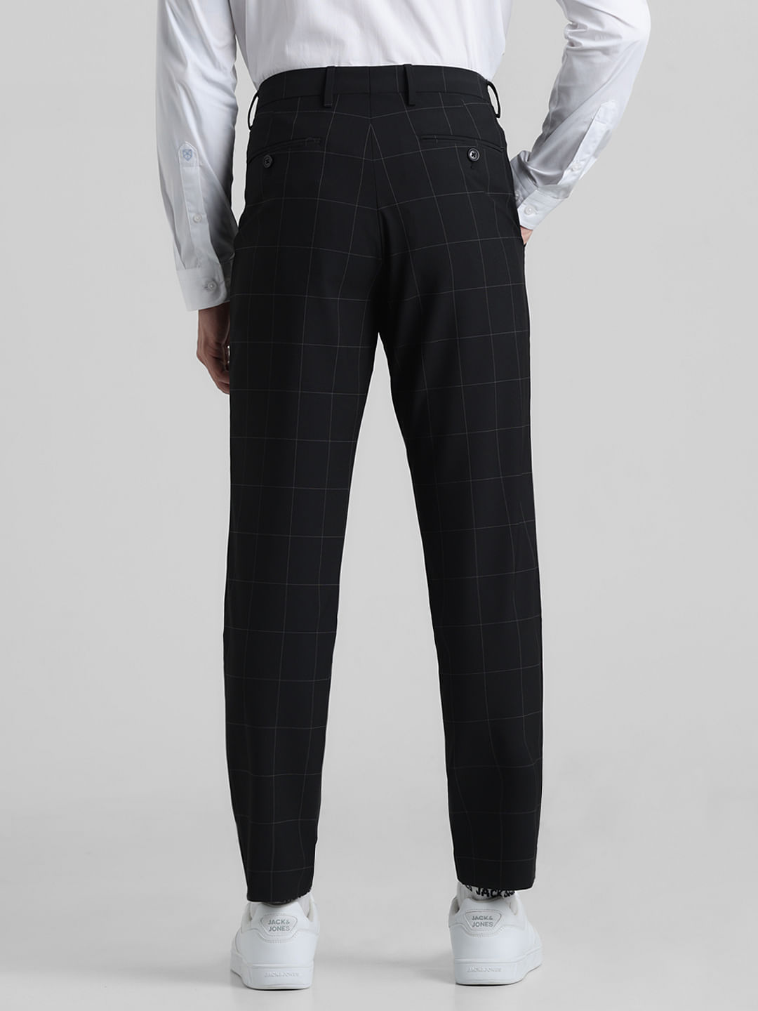 uNidraa | Black White Checked Printed Cotton Lounge Pants For Men