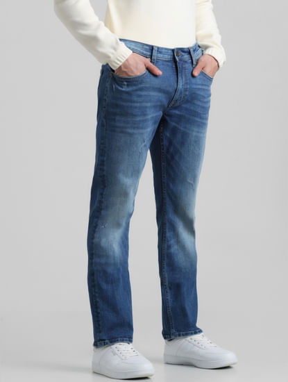 Straight Fit Plain Replay Denim Men Jeans, Blue
