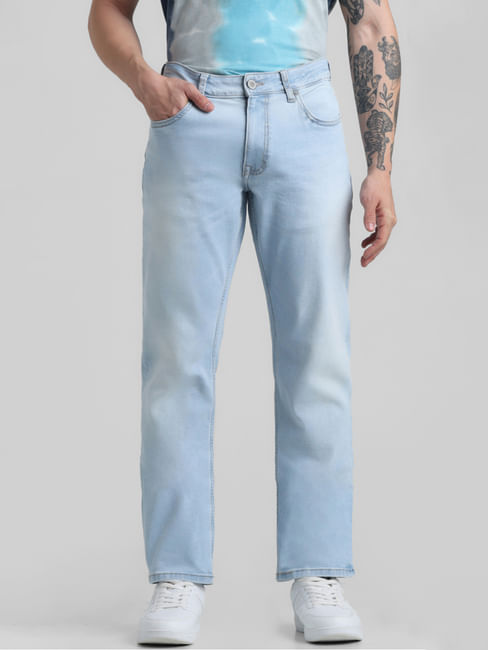 Light Blue Mid Rise Clark Regular Fit Jeans
