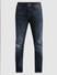 Dark Blue Low Rise Distressed Slim Jeans_410315+6