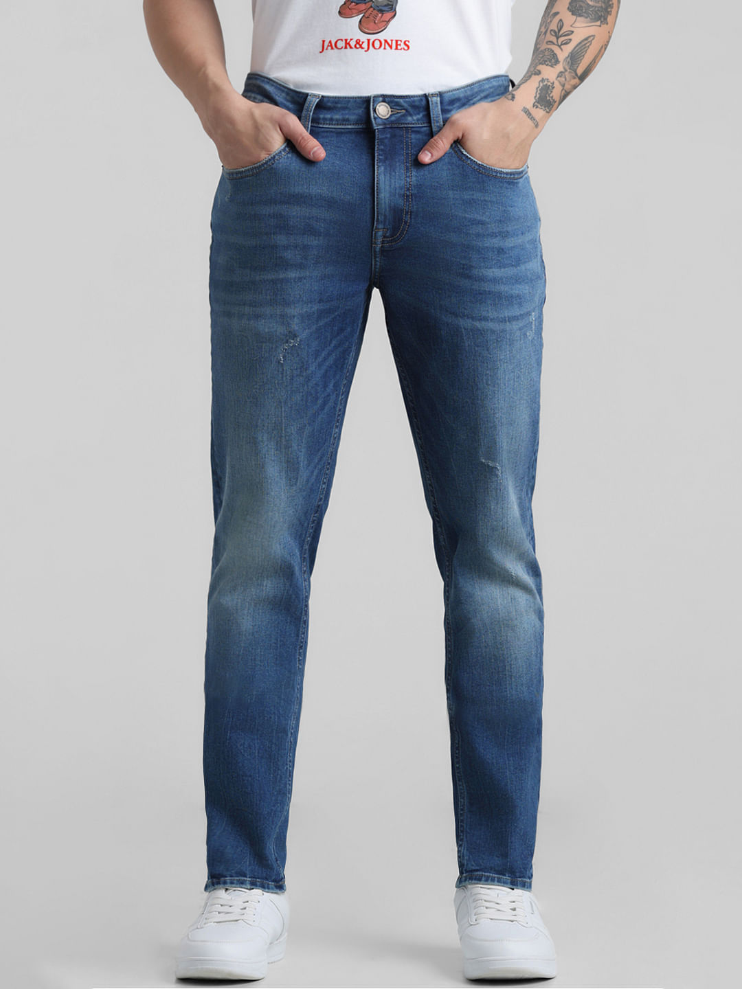 Blue Low Rise Glenn Slim Fit Jeans