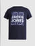 Dark Blue Logo Print Crew Neck T-shirt_410320+7