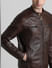Dark Brown Leather Jacket_410324+5