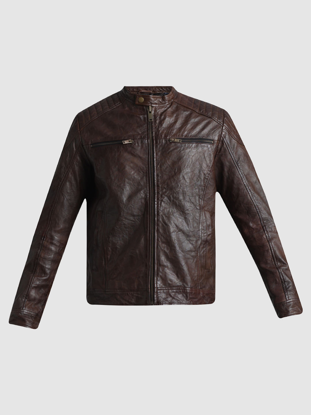 Jack and jones outlet lamb leather jacket