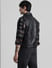Black Leather Sleeveless Biker Jacket_410325+4