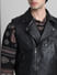 Black Leather Sleeveless Biker Jacket_410325+5