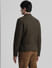 Olive Zip-Up Leather Jacket_410327+4