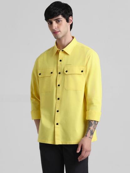 Yellow Patch Pocket Oversized Shirt