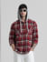 URBAN RACERS by Jack&Jones Red Check Oversized Hooded Shirt_410333+1