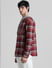URBAN RACERS by Jack&Jones Red Check Oversized Hooded Shirt_410333+3