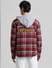 URBAN RACERS by Jack&Jones Red Check Oversized Hooded Shirt_410333+4