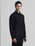 Black Textured Full Sleeves Shirt_410337+3