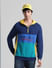 Blue Colourblocked Hooded Sweatshirt_410356+1
