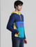 Blue Colourblocked Hooded Sweatshirt_410356+3