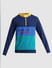 Blue Colourblocked Hooded Sweatshirt_410356+7