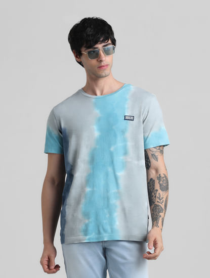 Relaxed Fit Tie-dye-patterned T-shirt - White/Light grey - Men
