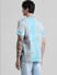 Blue & Grey Tie-Dye Crew Neck T-shirt_410359+4