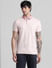 Pink Floral Collared Polo T-shirt_410363+2