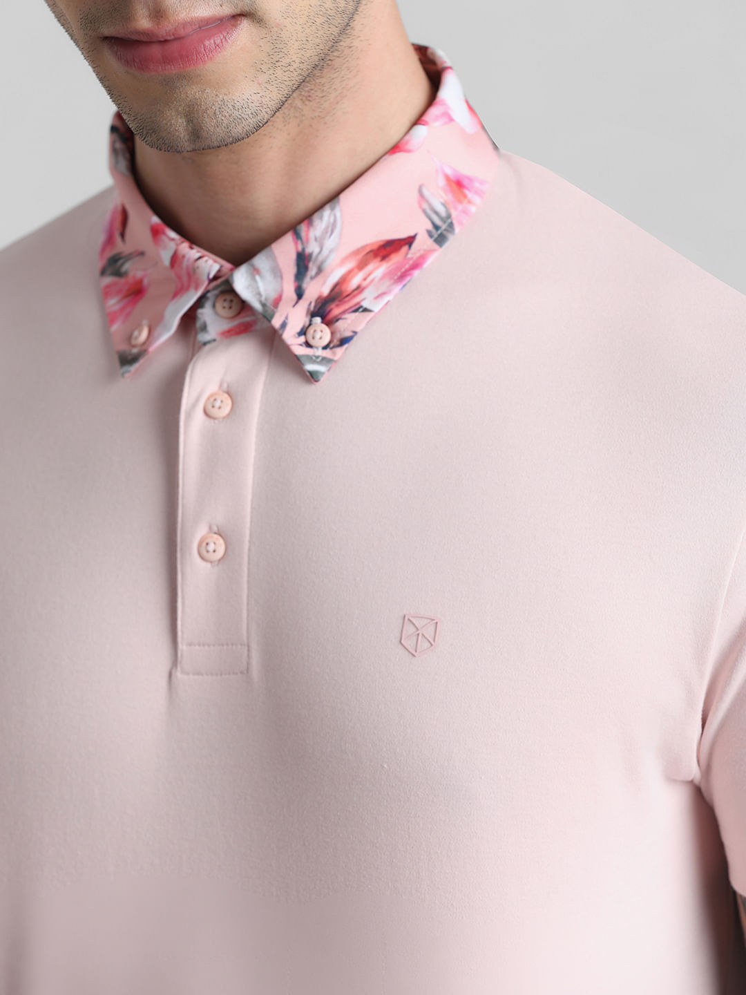 Pink 2024 floral polo