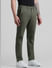 Green Mid Rise Slim Fit Pants_410366+2