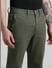 Green Mid Rise Slim Fit Pants_410366+4