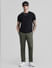 Green Mid Rise Slim Fit Pants_410366+5