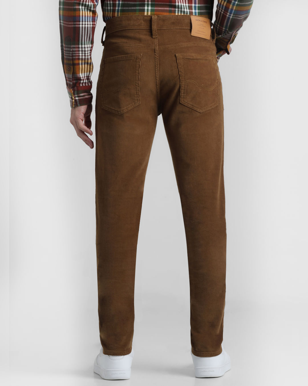 Brown Mid Rise Corduroy Pants