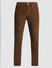 Brown Mid Rise Corduroy Pants_410367+6