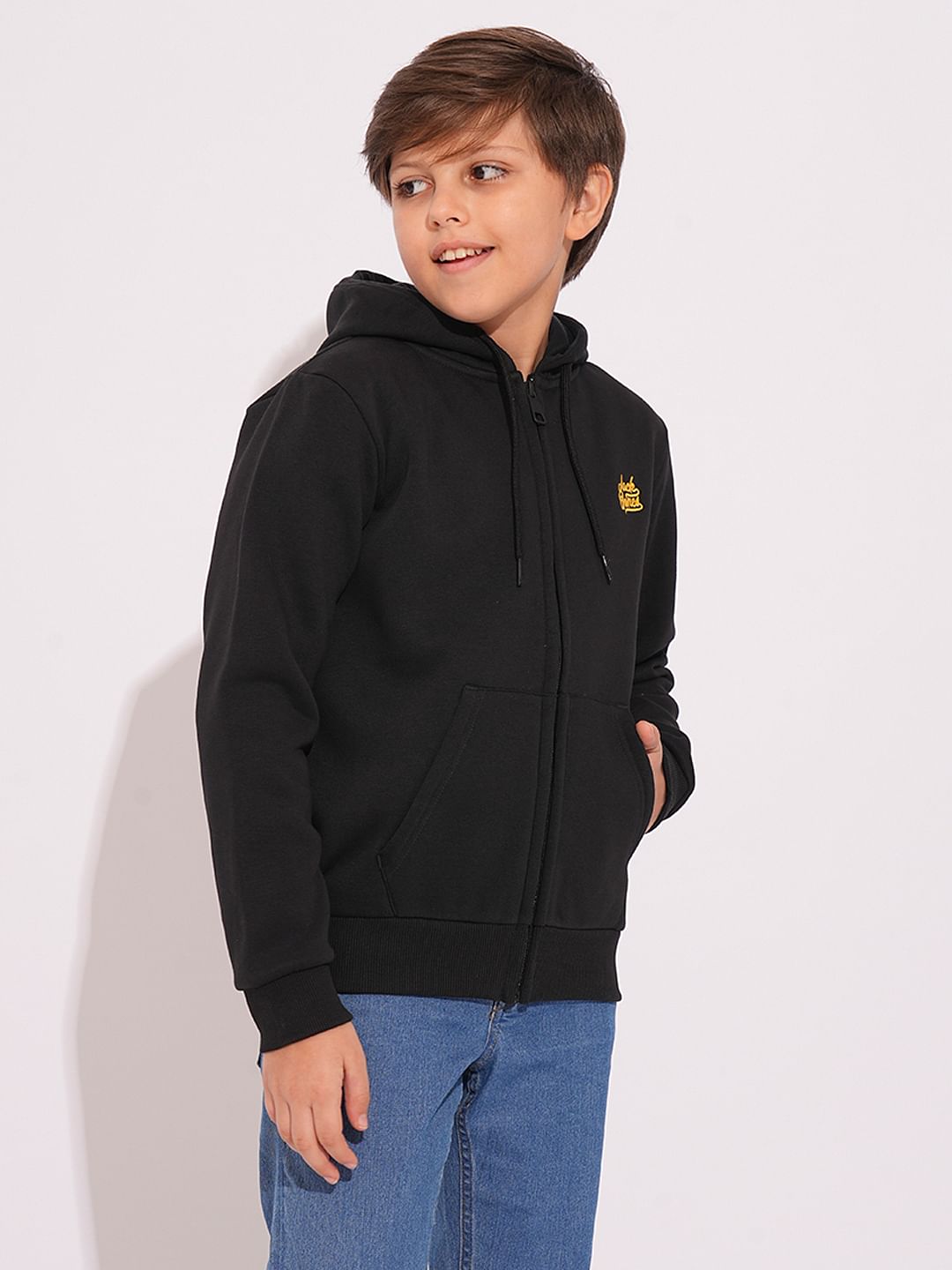 Boys black hooded sweatshirt sale