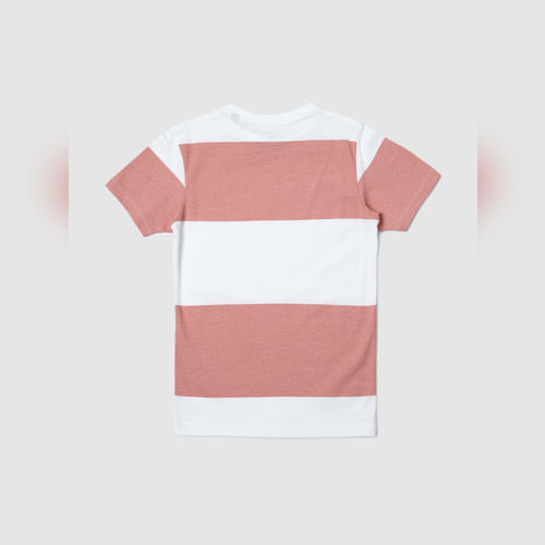 BESTSELLER CLOTHING Boys Pink Colourblocked Crew Neck T-shirt