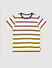 Boys Yellow Striped Crew Neck T-shirt