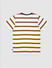 Boys Yellow Striped Crew Neck T-shirt