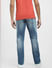Blue Mid Rise Distressed Clark Regular Jeans_407037+4