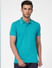 Green Knit Polo Neck T-shirt_393721+2