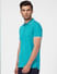 Green Knit Polo Neck T-shirt_393721+3