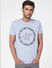 Blue Graphic Print Crew Neck T-shirt_393732+2