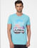 Blue Graphic Print Crew Neck T-shirt_393740+2