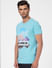 Blue Graphic Print Crew Neck T-shirt_393740+3