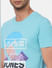 Blue Graphic Print Crew Neck T-shirt_393740+5