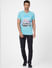 Blue Graphic Print Crew Neck T-shirt_393740+6