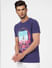 Blue Graphic Print Crew Neck T-shirt_393743+2
