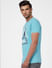 Light Blue Graphic Print Crew Neck T-shirt_393746+3