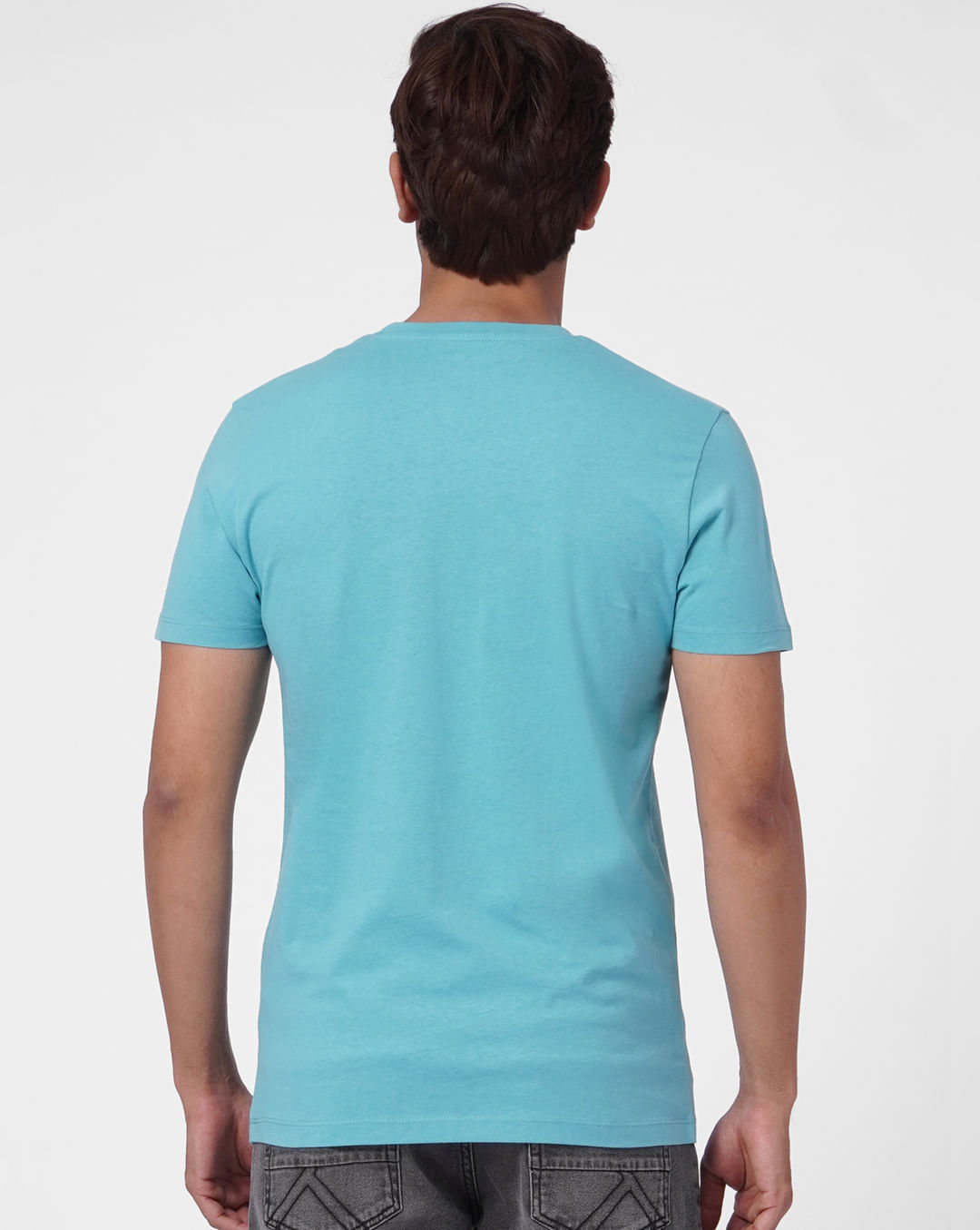 Buy Light Blue Graphic Print Crew Neck T-shirt for Men