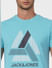 Light Blue Graphic Print Crew Neck T-shirt_393746+6